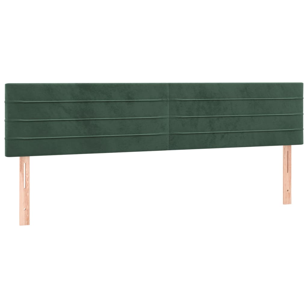 Têtes de lit 2 pcs Vert foncé 80x5x78/88 cm Velours