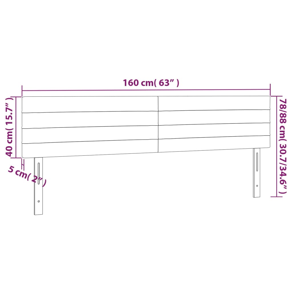 Têtes de lit 2 pcs Vert foncé 80x5x78/88 cm Velours