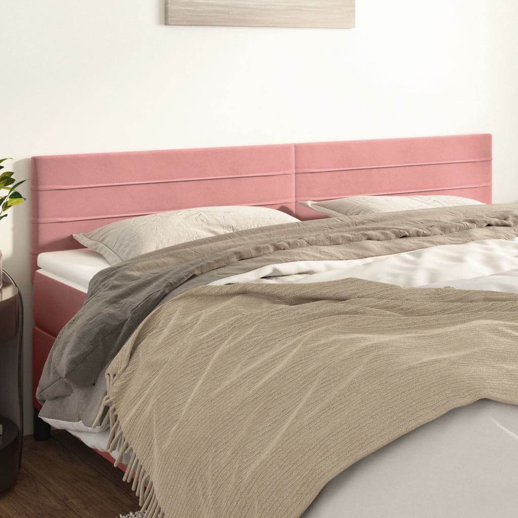 Têtes de lit 2 pcs Rose 80x5x78/88 cm Velours