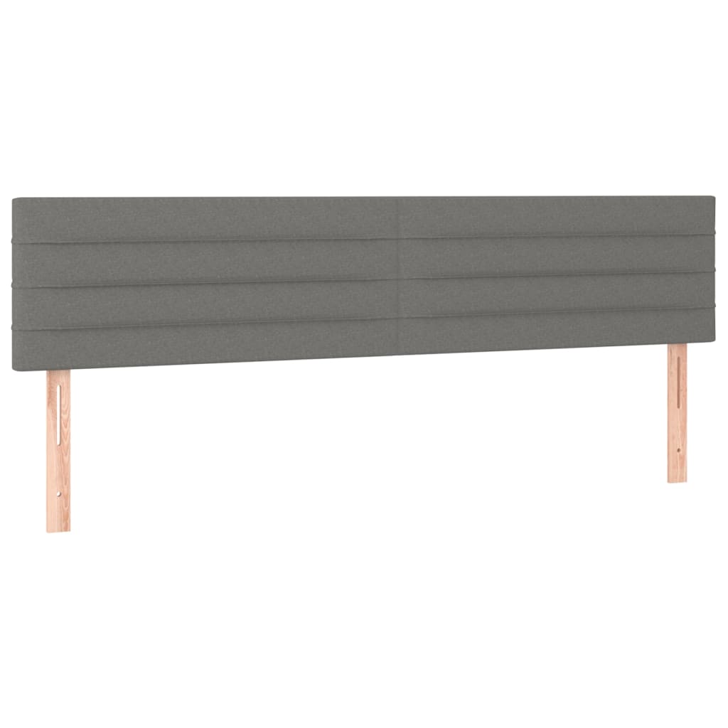 Têtes de lit 2 pcs Gris foncé 100x5x78/88 cm Tissu