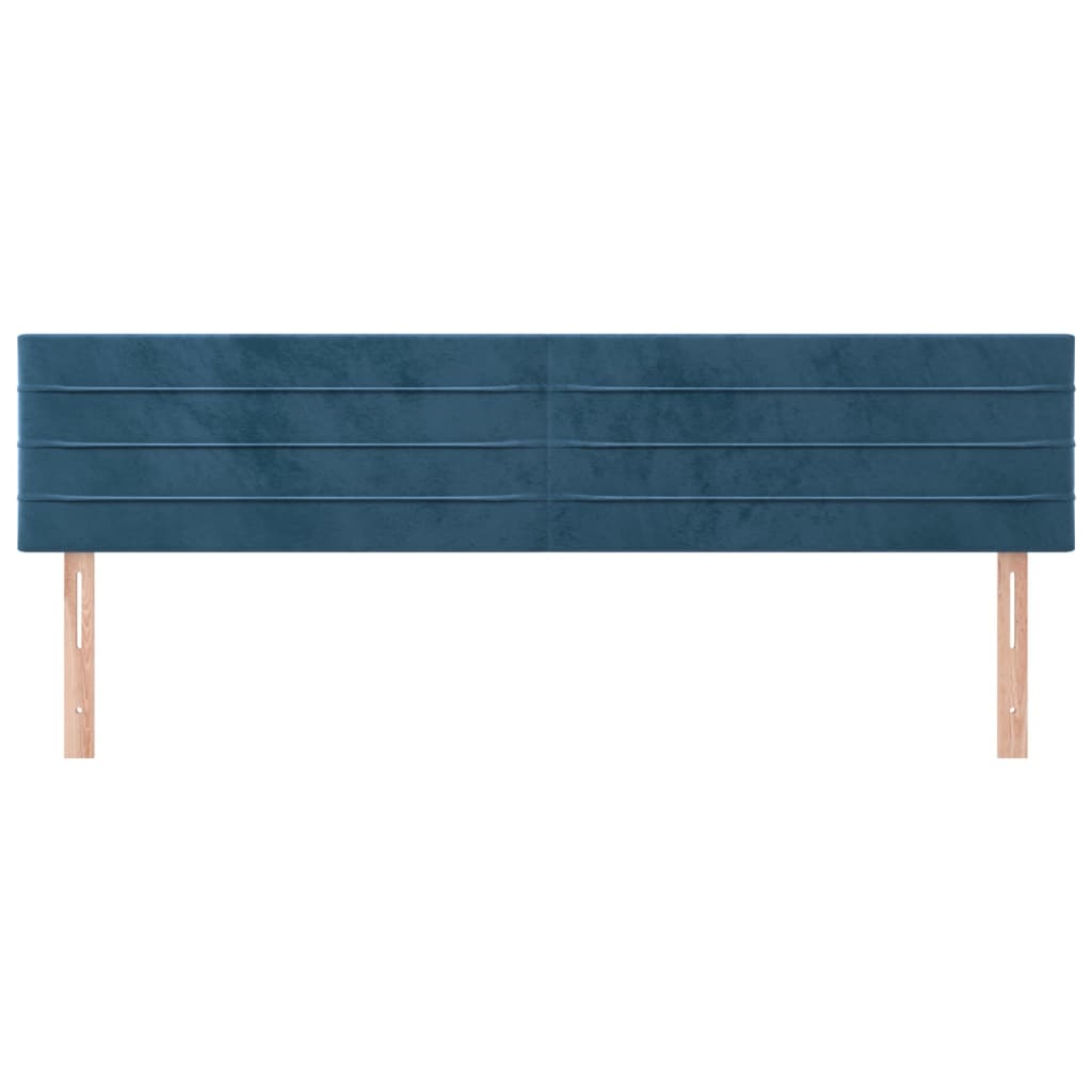 Têtes de lit 2 pcs Bleu foncé 100x5x78/88 cm Velours