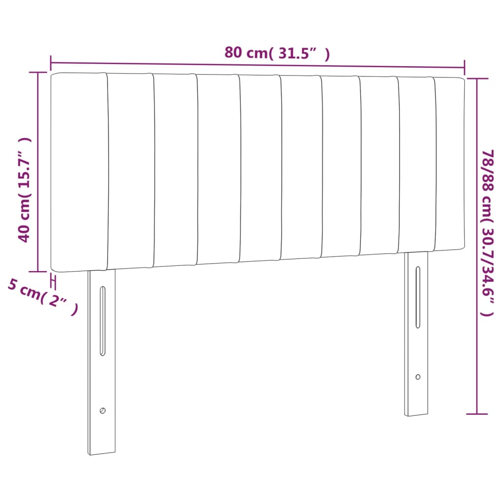 Tête de lit Taupe 80x5x78/88 cm Tissu