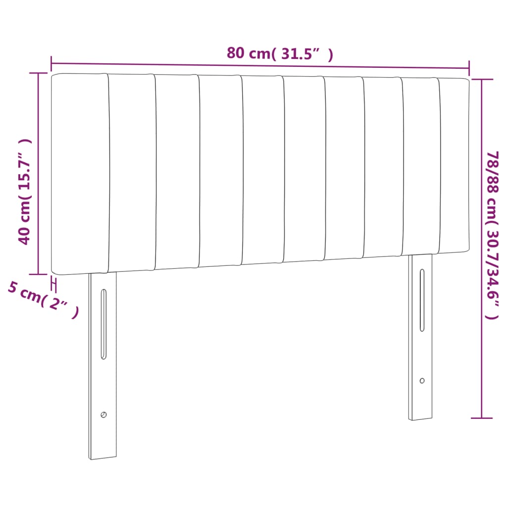 Tête de lit Crème 80x5x78/88 cm Tissu