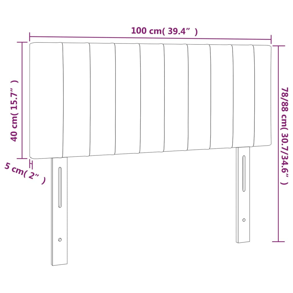 Tête de lit Gris clair 100x5x78/88 cm Tissu