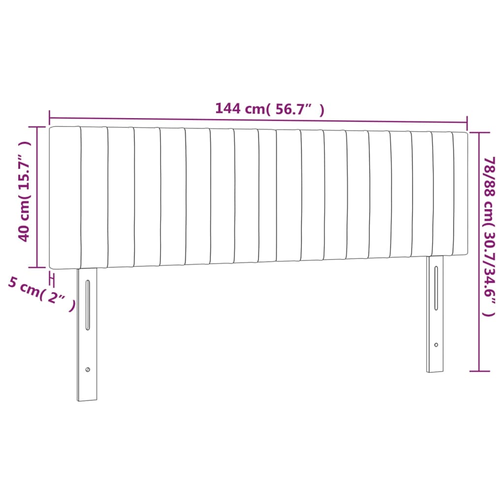 Têtes de lit 2 pcs Gris clair 72x5x78/88 cm Tissu