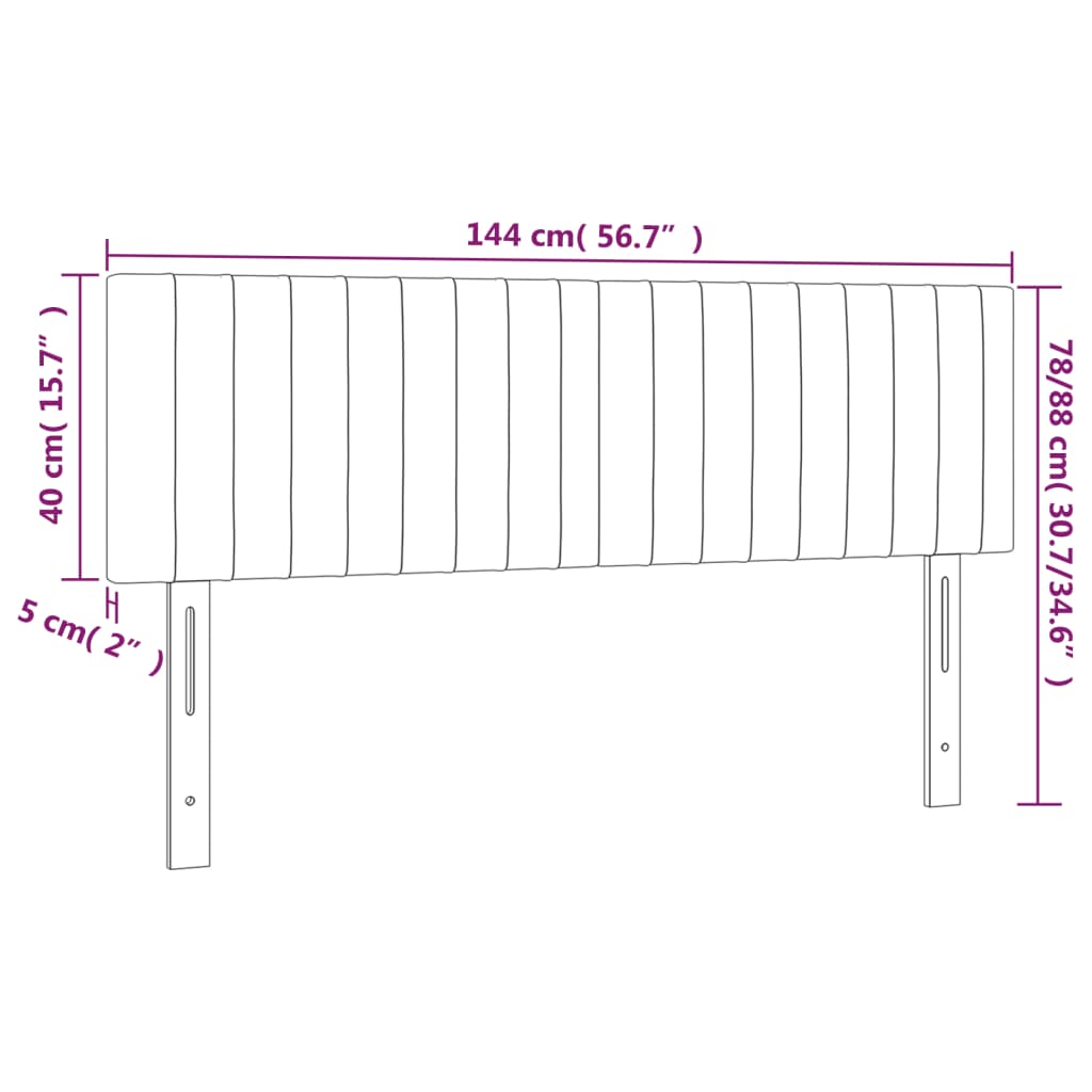 Têtes de lit 2 pcs Gris foncé 72x5x78/88 cm Tissu