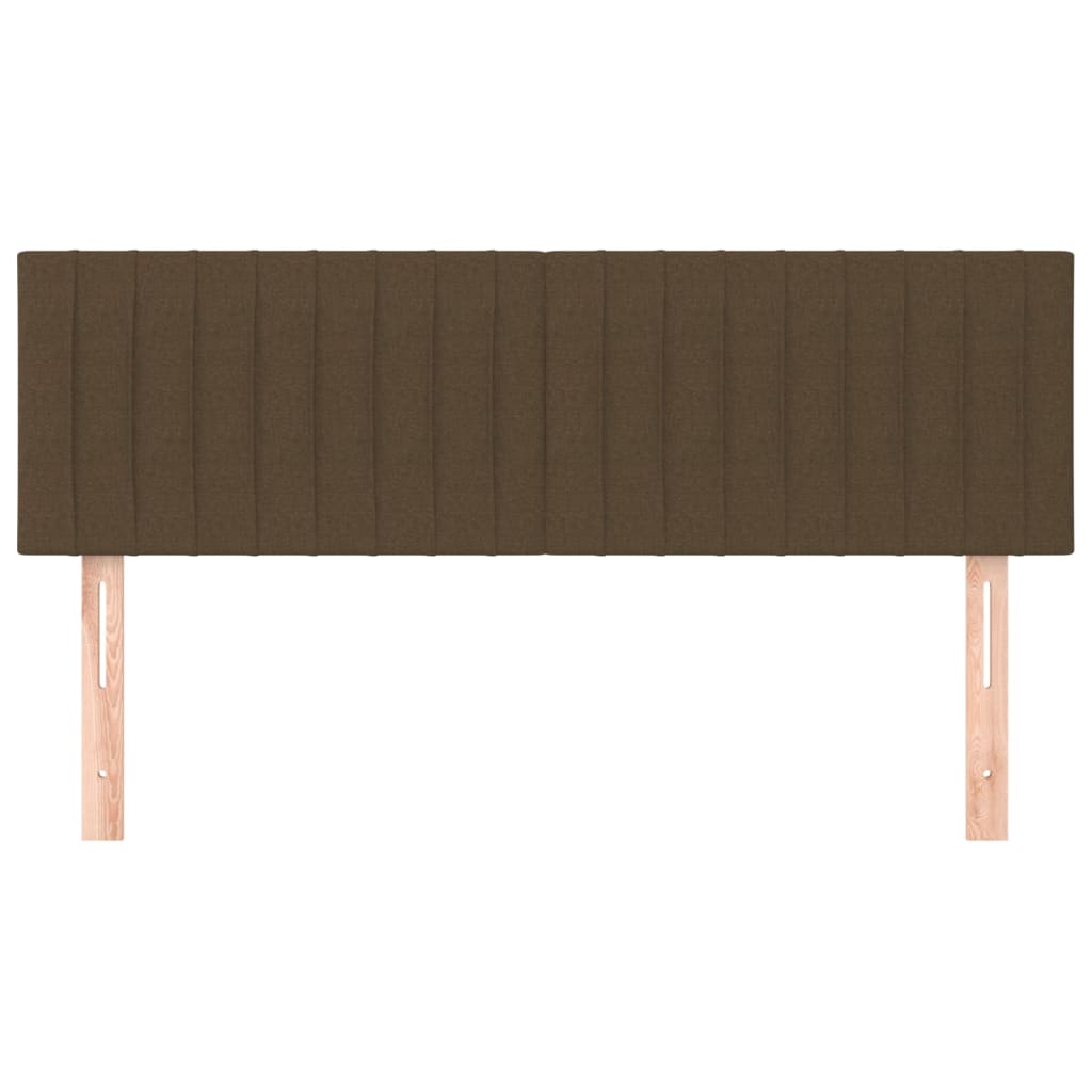 Têtes de lit 2 pcs Marron foncé 72x5x78/88 cm Tissu