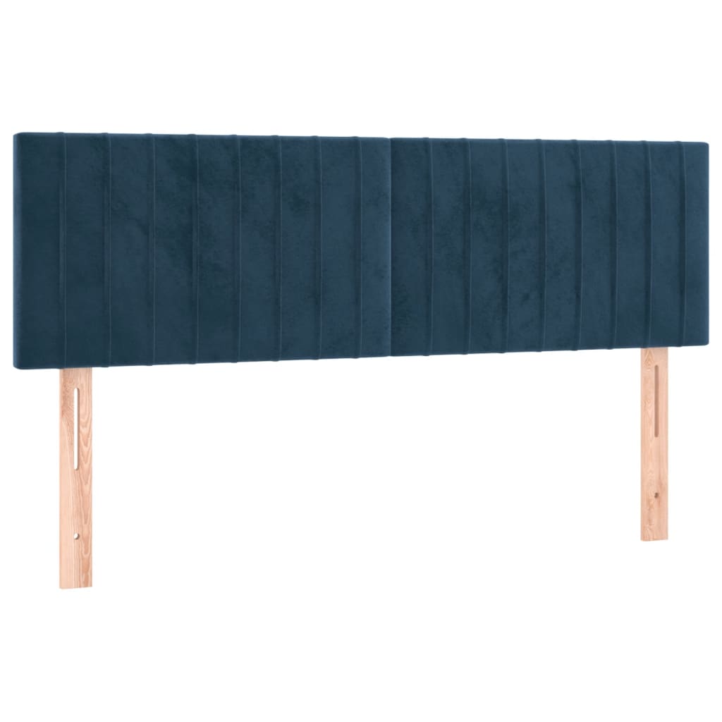 Têtes de lit 2 pcs Bleu foncé 72x5x78/88 cm Velours