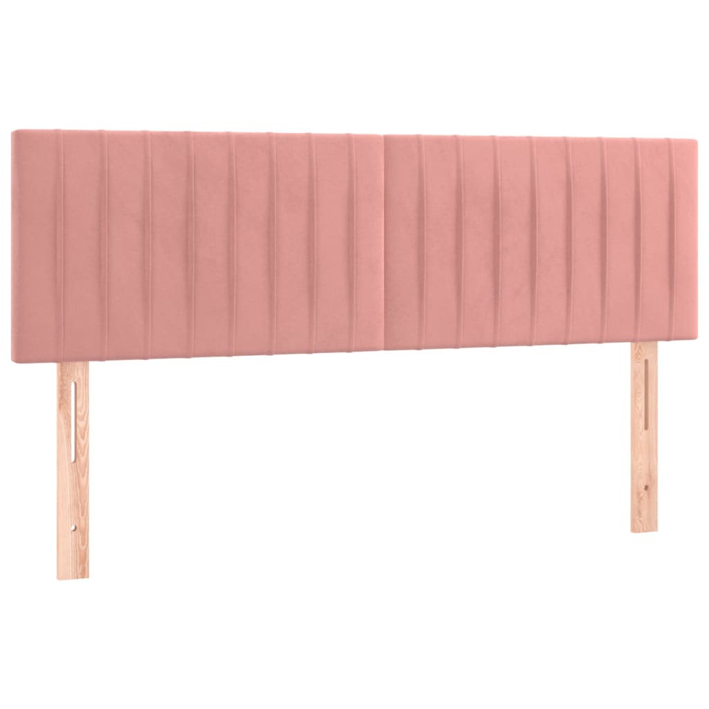 Têtes de lit 2 pcs Rose 72x5x78/88 cm Velours