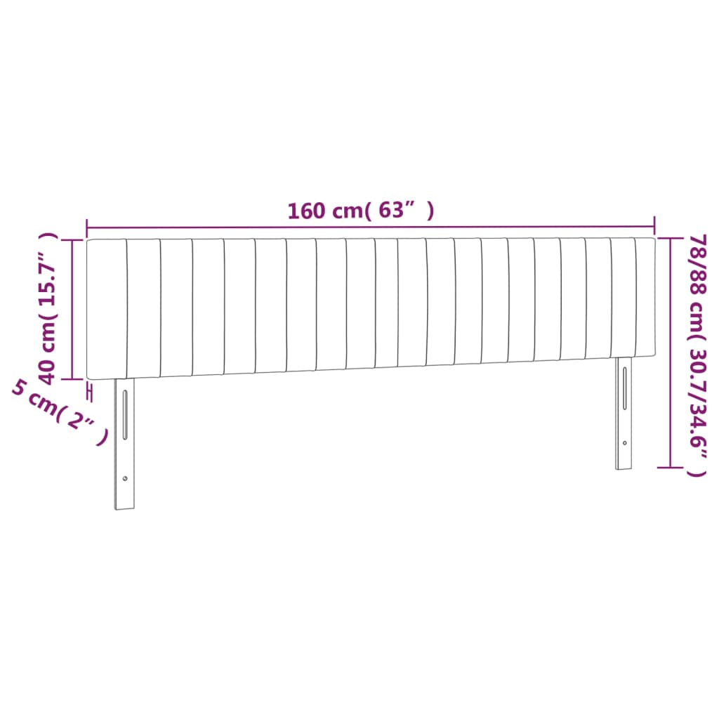 Têtes de lit 2 pcs Gris clair 80x5x78/88 cm Tissu