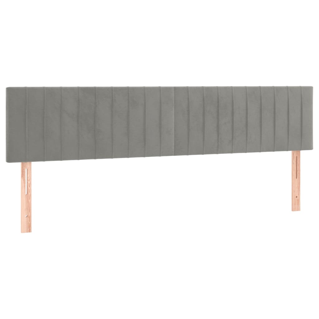 Têtes de lit 2 pcs Gris clair 80x5x78/88 cm Velours