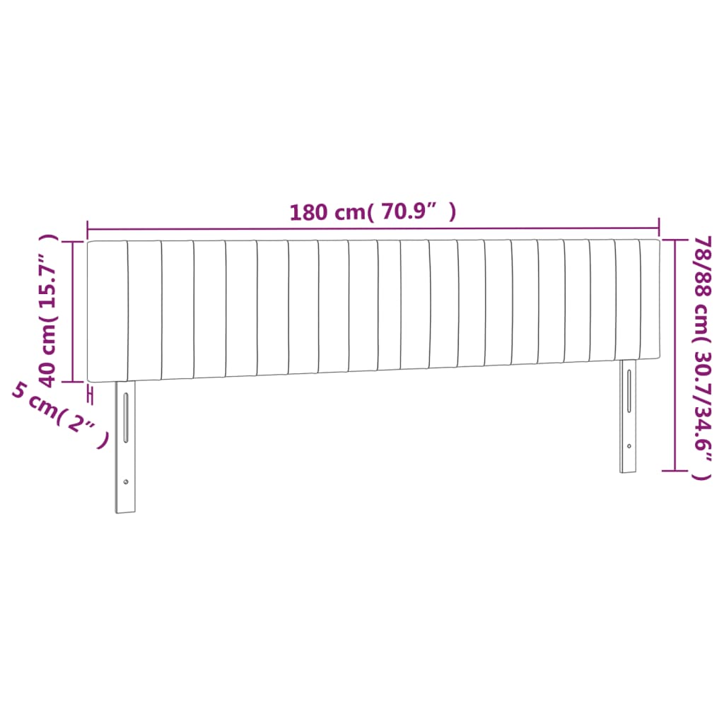 Têtes de lit 2 pcs Gris clair 90x5x78/88 cm Tissu