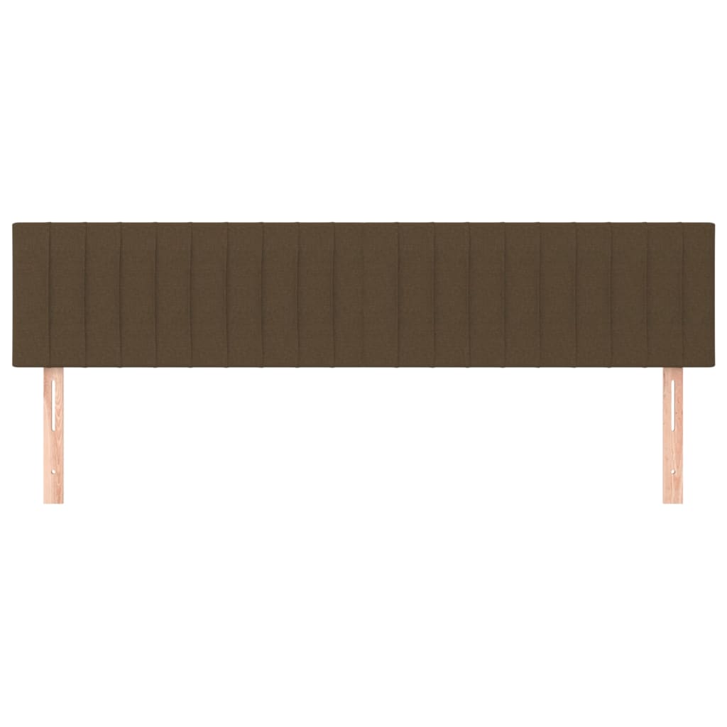 Têtes de lit 2 pcs Marron Foncé 90x5x78/88 cm Tissu