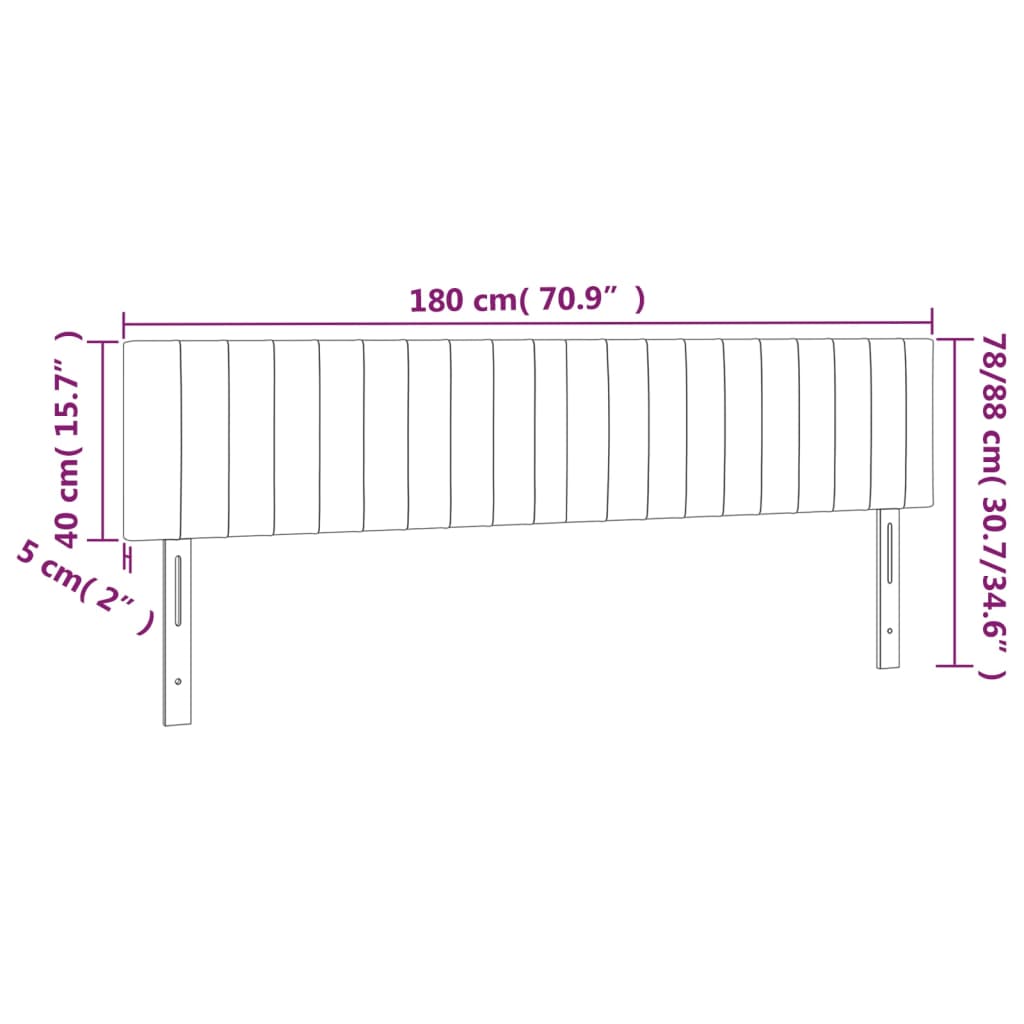 Têtes de lit 2 pcs Taupe 90x5x78/88 cm Tissu