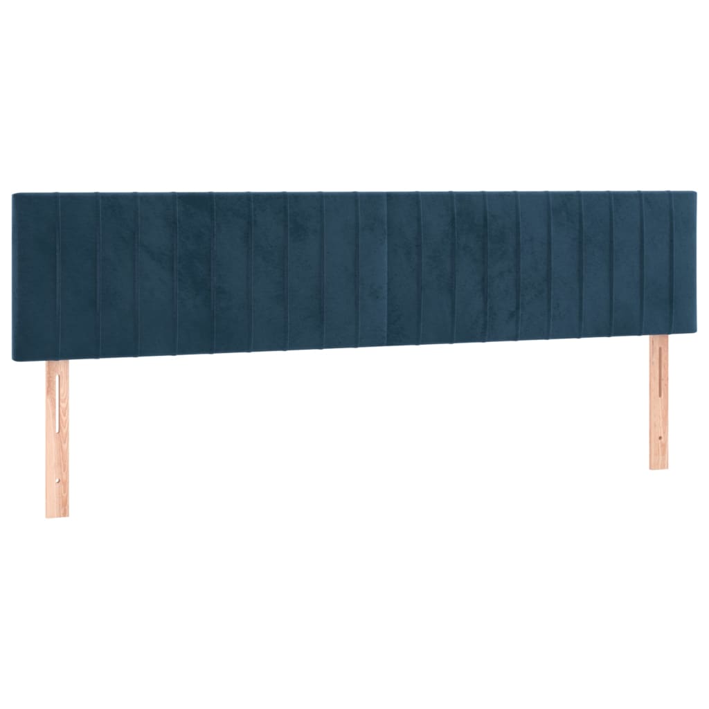 Têtes de lit 2 pcs Bleu foncé 100x5x78/88 cm Velours