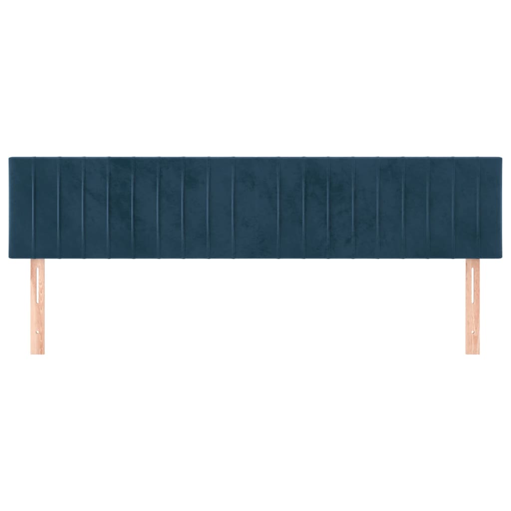 Têtes de lit 2 pcs Bleu foncé 100x5x78/88 cm Velours