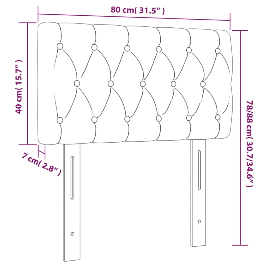 Tête de lit Gris foncé 80x7x78/88 cm Tissu