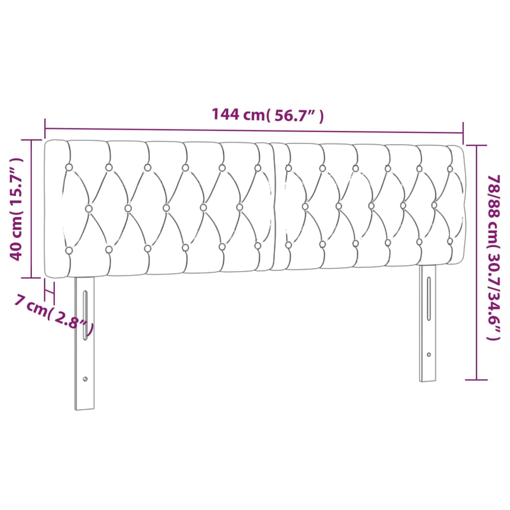 Têtes de lit 2 pcs Vert 72x7x78/88 cm Tissu