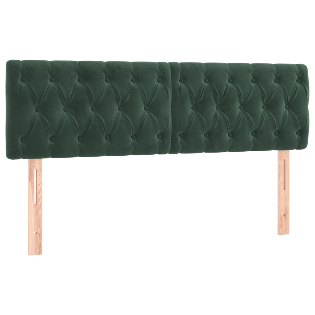 Têtes de lit 2 pcs Vert foncé 72x7x78/88 cm Velours