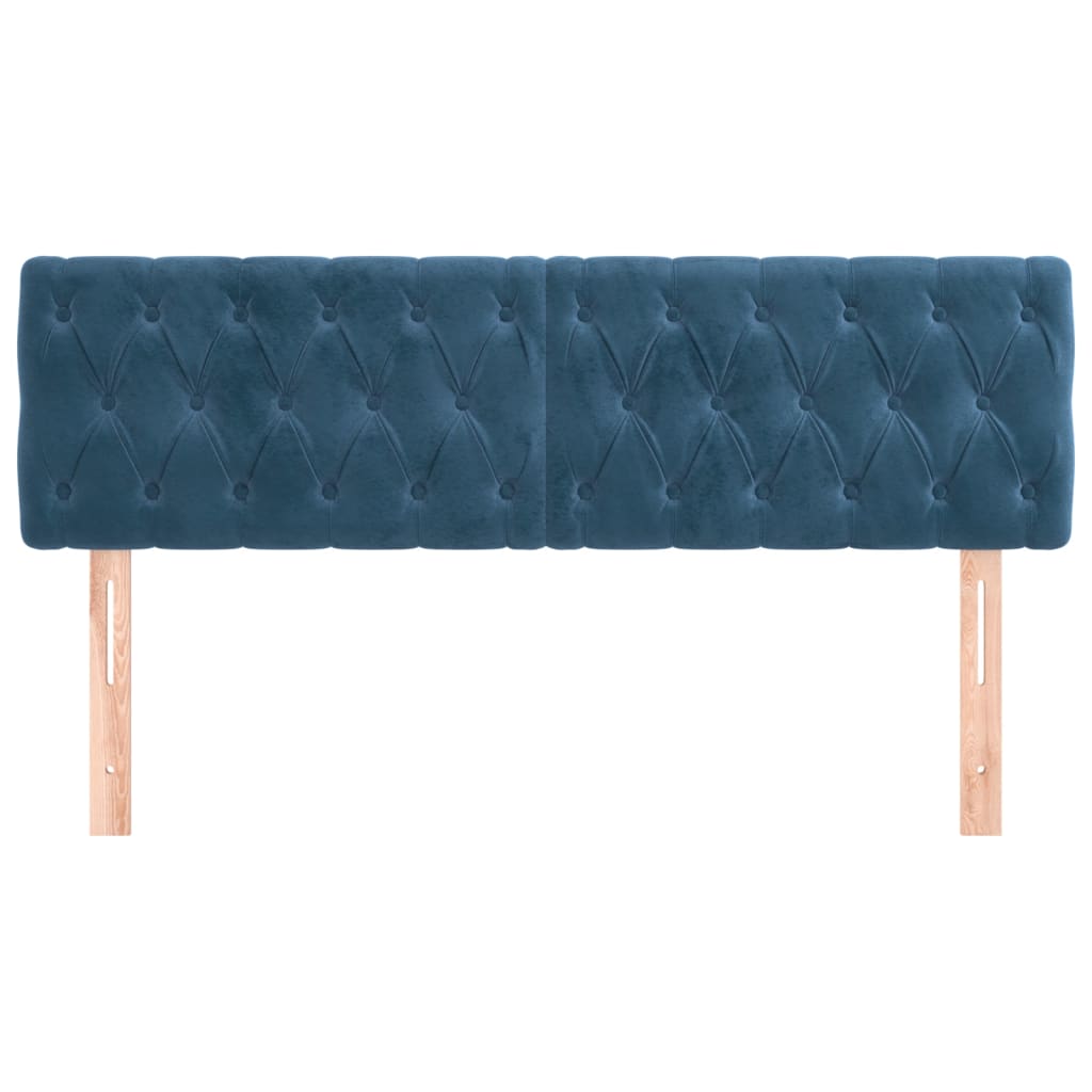 Têtes de lit 2 pcs Bleu foncé 72x7x78/88 cm Velours