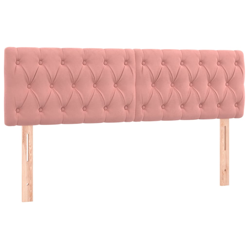 Têtes de lit 2 pcs Rose 72x7x78/88 cm Velours