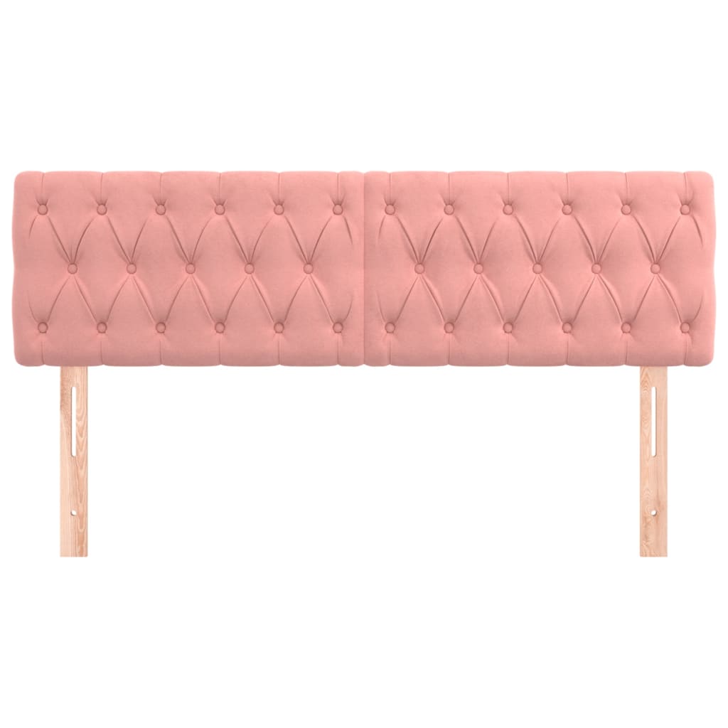 Têtes de lit 2 pcs Rose 72x7x78/88 cm Velours