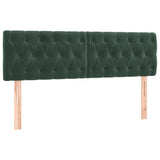 Têtes de lit 2 pcs Vert foncé 80x7x78/88 cm Velours