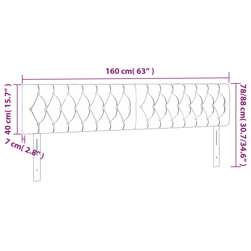 Têtes de lit 2 pcs Vert foncé 80x7x78/88 cm Velours