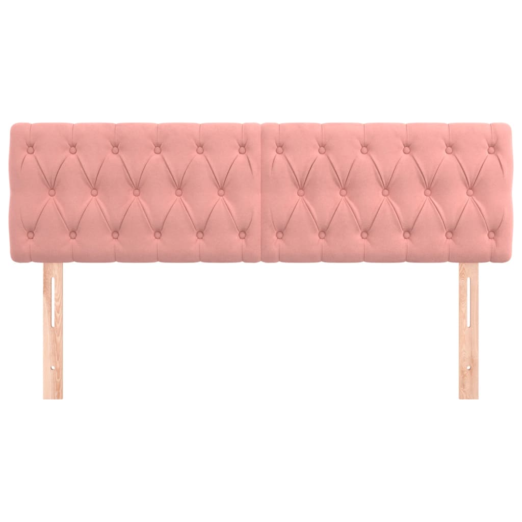 Têtes de lit 2 pcs Rose 80x7x78/88 cm Velours