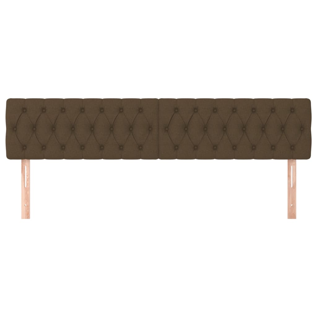 Têtes de lit 2 pcs Marron Foncé 90x7x78/88 cm Tissu