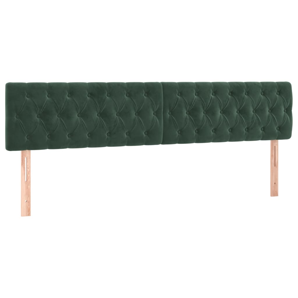 Têtes de lit 2 pcs Vert foncé 90x7x78/88 cm Velours