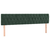 Têtes de lit 2 pcs Vert foncé 90x7x78/88 cm Velours