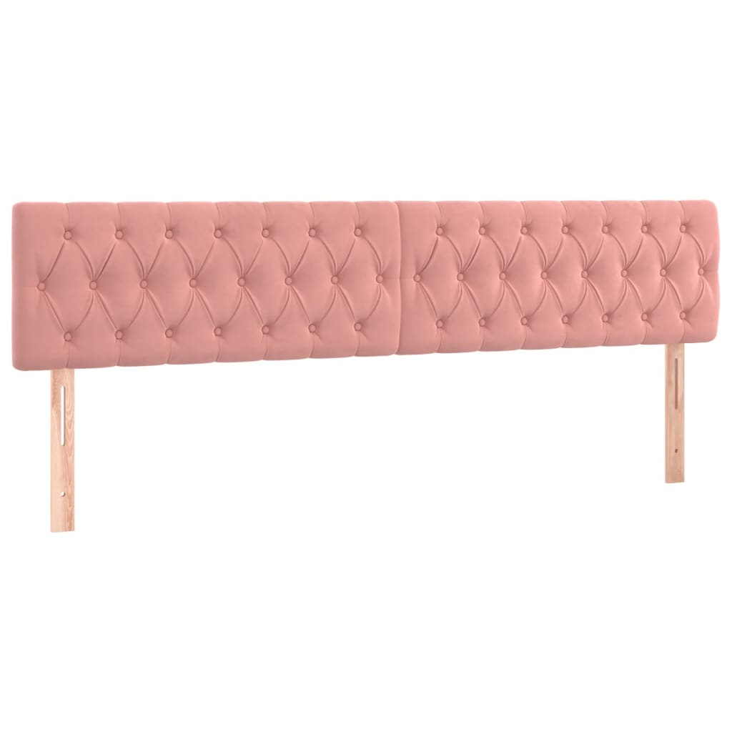 Têtes de lit 2 pcs Rose 90x7x78/88 cm Velours