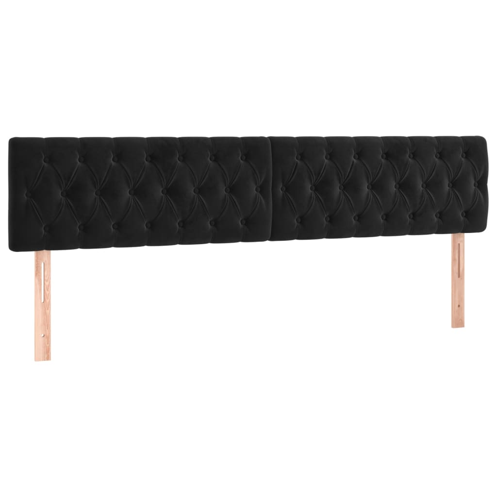 Têtes de lit 2 pcs Noir 100x7x78/88 cm Velours