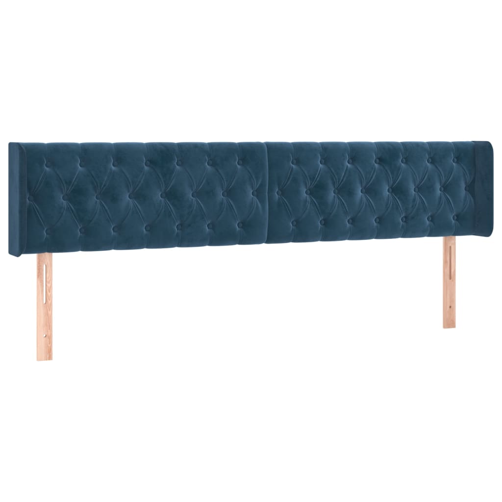 Têtes de lit 2 pcs Bleu foncé 100x7x78/88 cm Velours