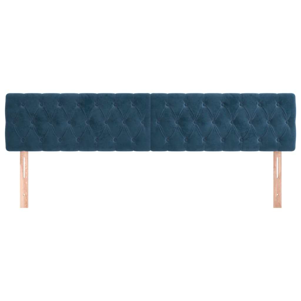 Têtes de lit 2 pcs Bleu foncé 100x7x78/88 cm Velours