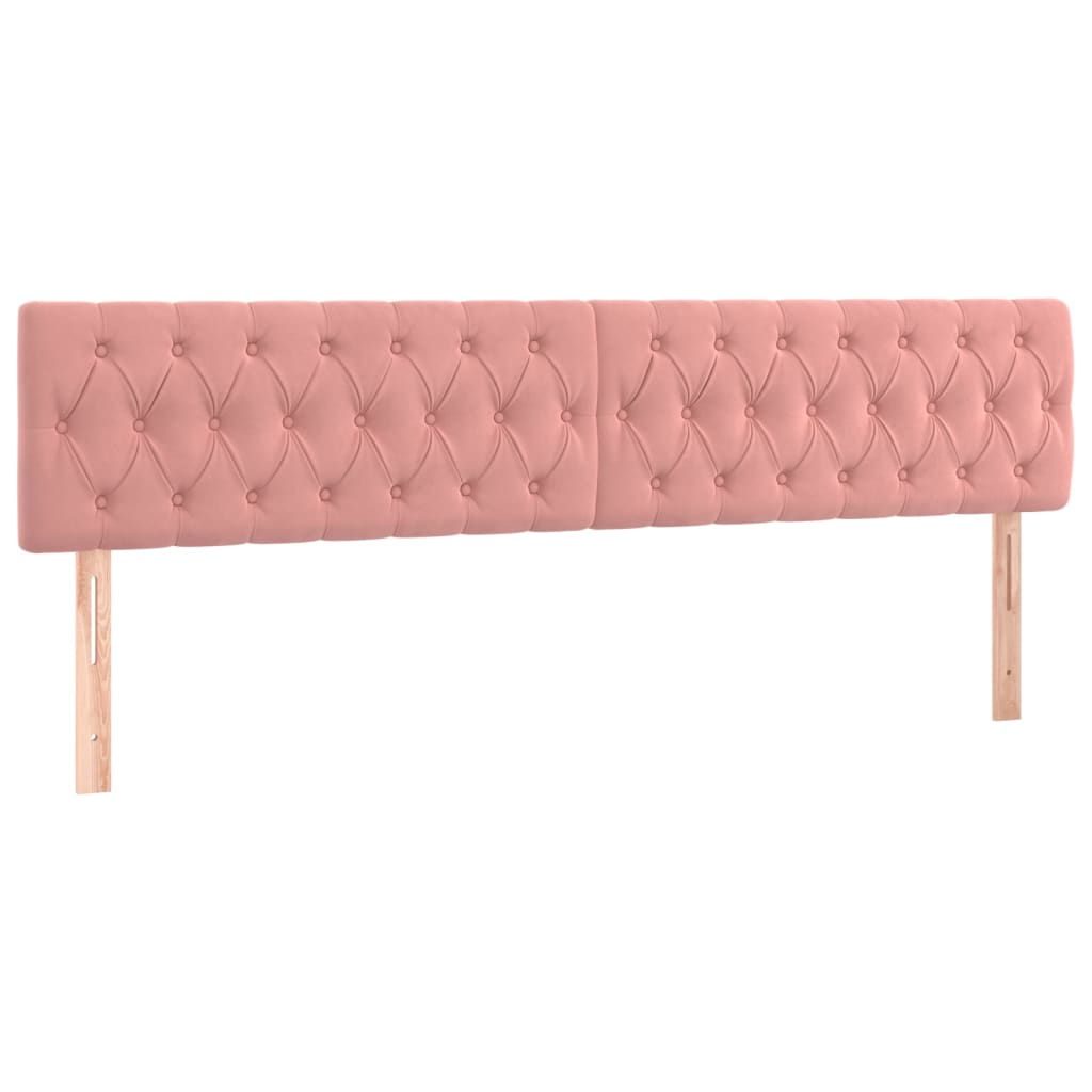 Têtes de lit 2 pcs Rose 100x7x78/88 cm Velours