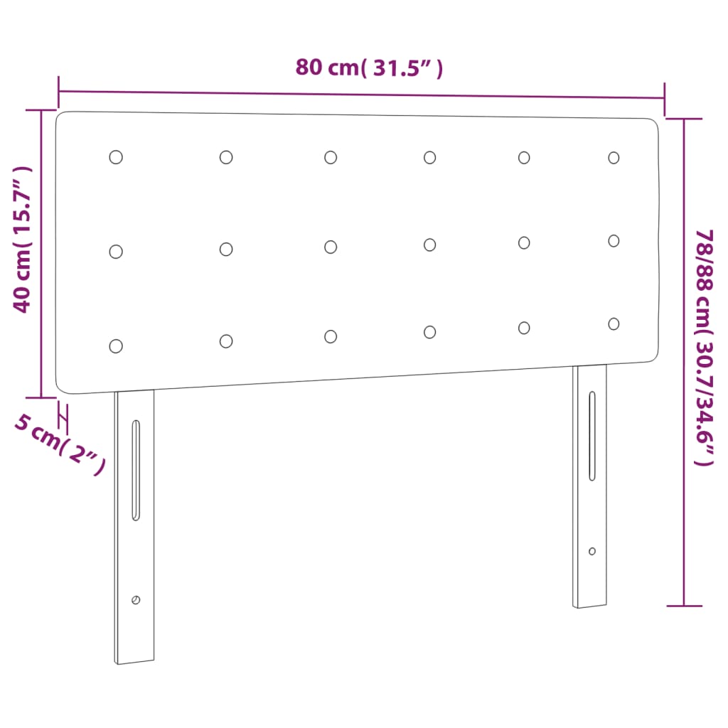 Tête de lit Gris clair 80x5x78/88 cm Tissu