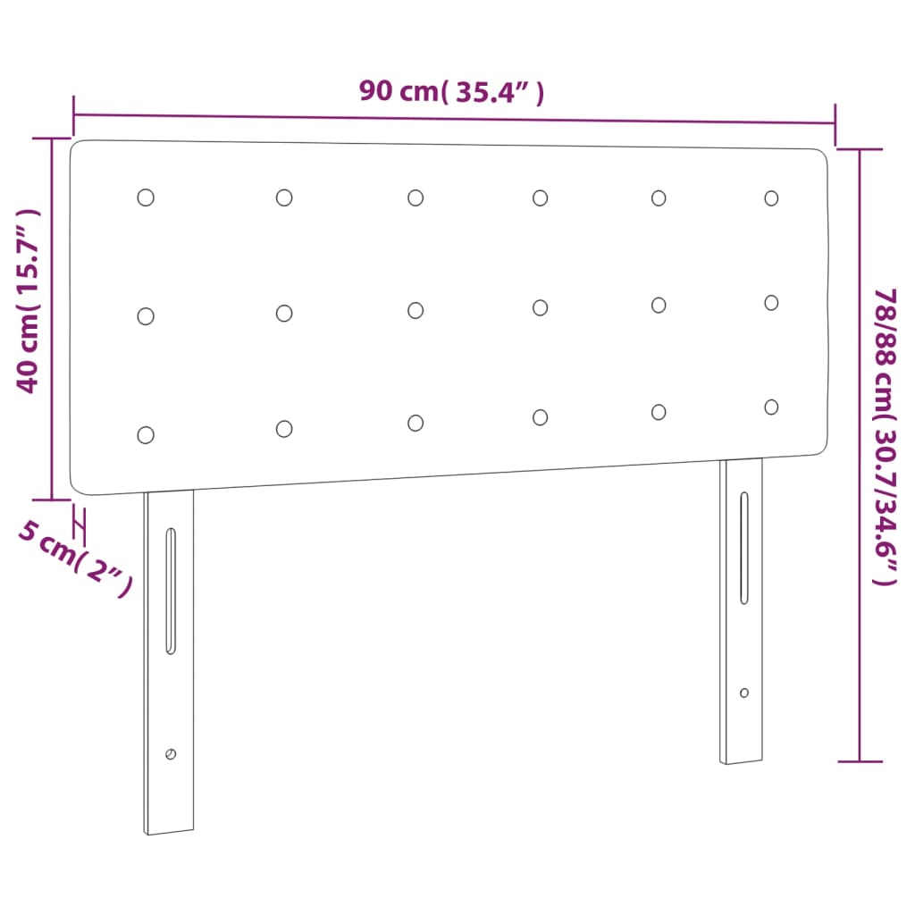 Tête de lit Gris clair 90x5x78/88 cm Tissu