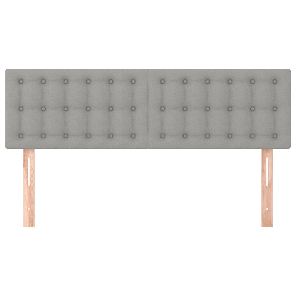 Têtes de lit 2 pcs Gris clair 72x5x78/88 cm Tissu