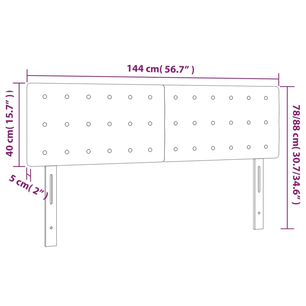 Têtes de lit 2 pcs Gris clair 72x5x78/88 cm Tissu