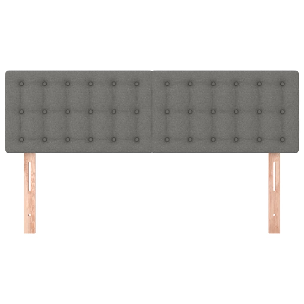 Têtes de lit 2 pcs Gris foncé 72x5x78/88 cm Tissu