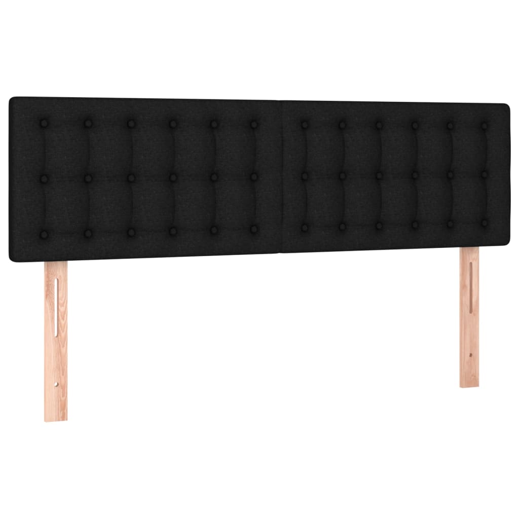 Têtes de lit 2 pcs Noir 72x5x78/88 cm Tissu