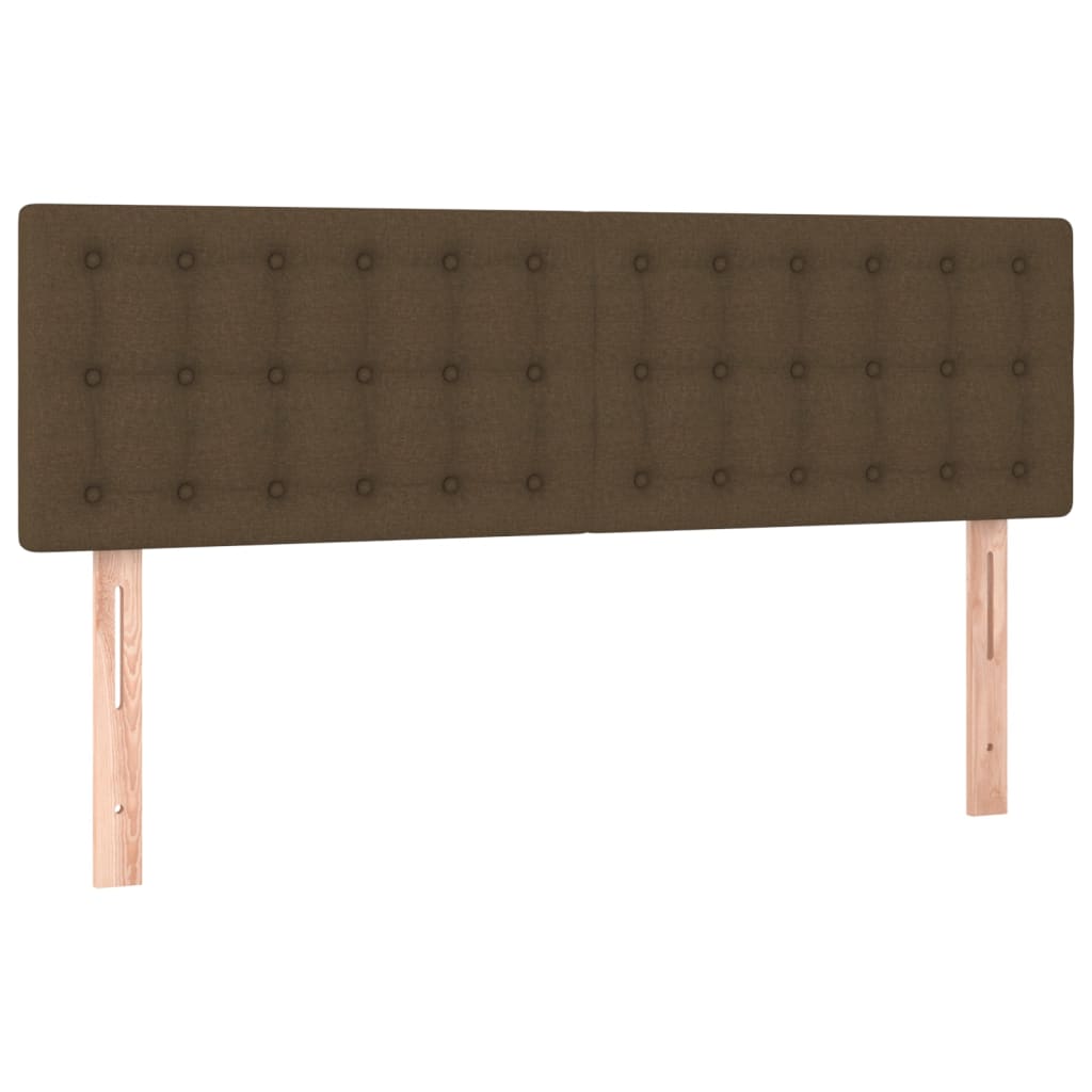 Têtes de lit 2 pcs Marron foncé 72x5x78/88 cm Tissu