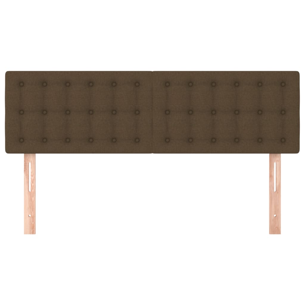 Têtes de lit 2 pcs Marron foncé 72x5x78/88 cm Tissu