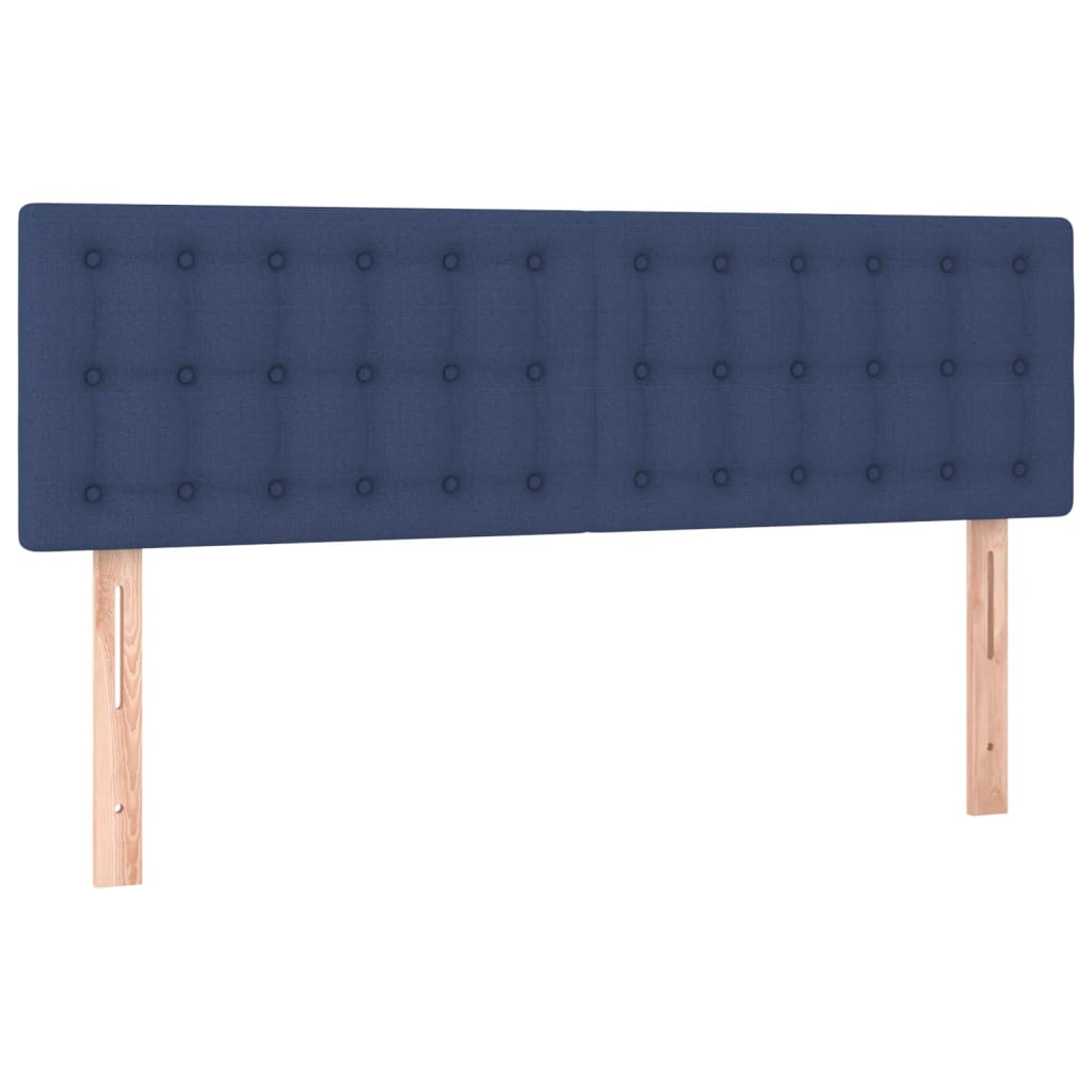 Têtes de lit 2 pcs Bleu 72x5x78/88 cm Tissu