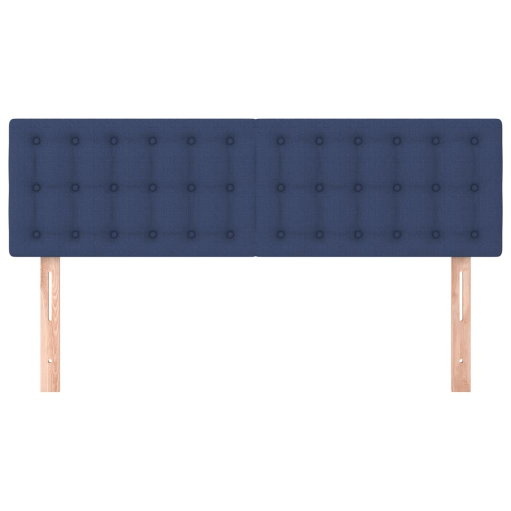 Têtes de lit 2 pcs Bleu 72x5x78/88 cm Tissu