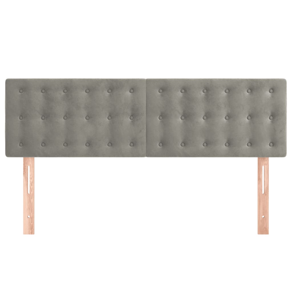 Têtes de lit 2 pcs Gris clair 72x5x78/88 cm Velours