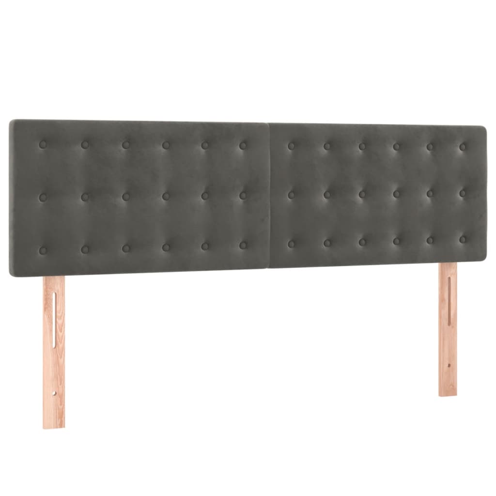 Têtes de lit 2 pcs Gris foncé 72x5x78/88 cm Velours