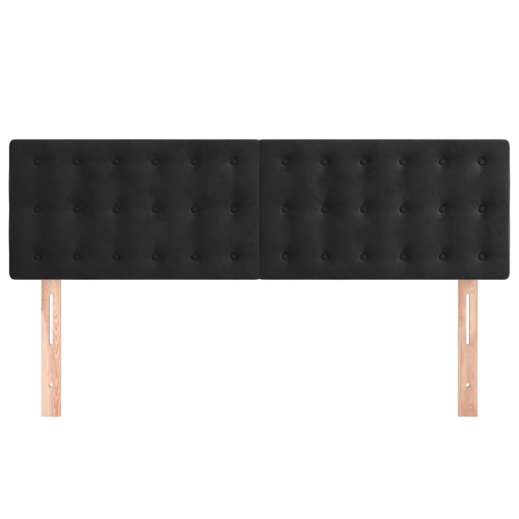 Têtes de lit 2 pcs Noir 72x5x78/88 cm Velours